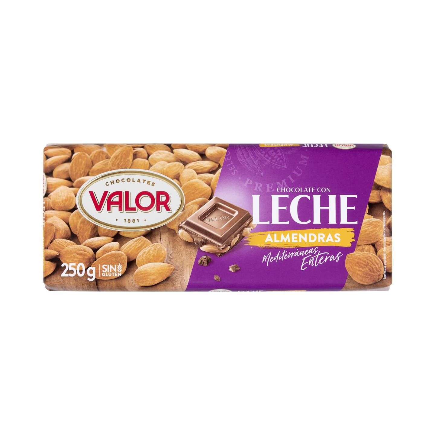 Chocolat au lait aux amandes entières Valor