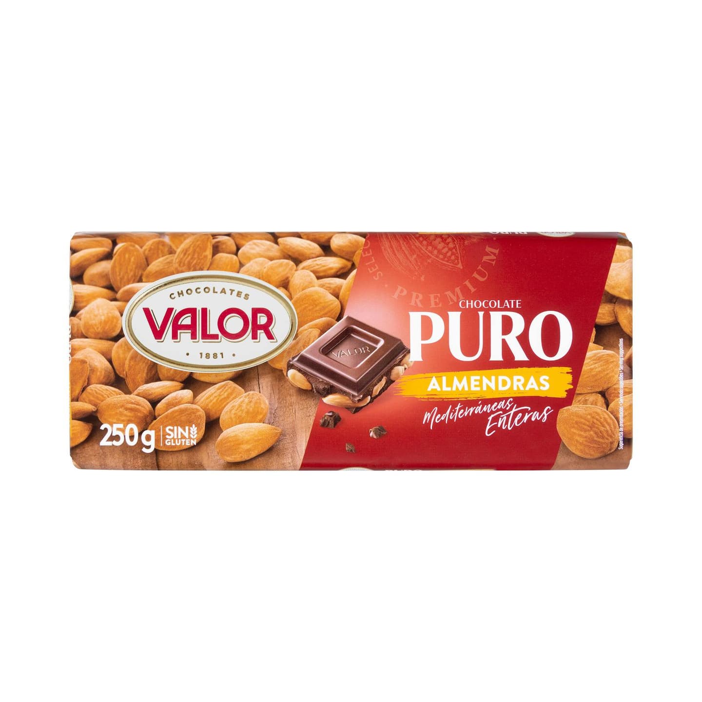 Chocolat noir aux amandes entières Valor