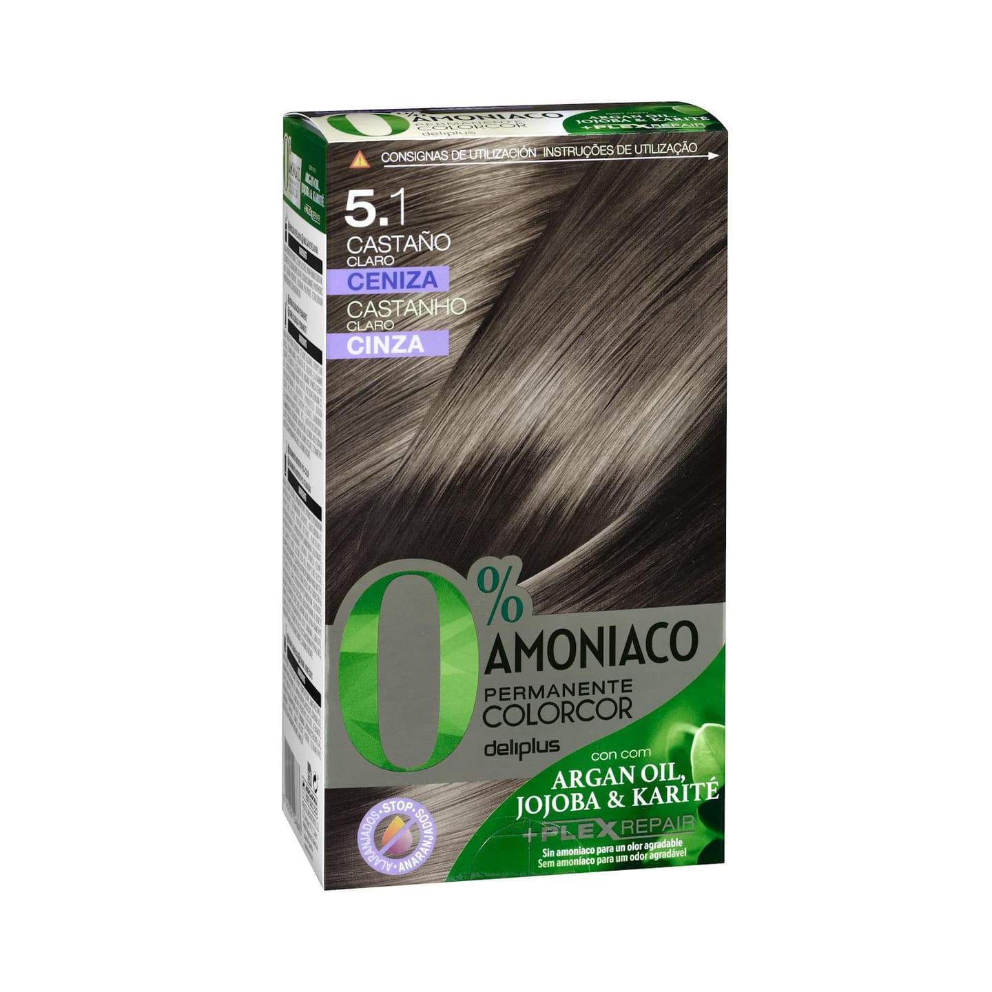 Coloration permanente châtain clair cendré 5.1 Colorcor, sans ammoniaque
