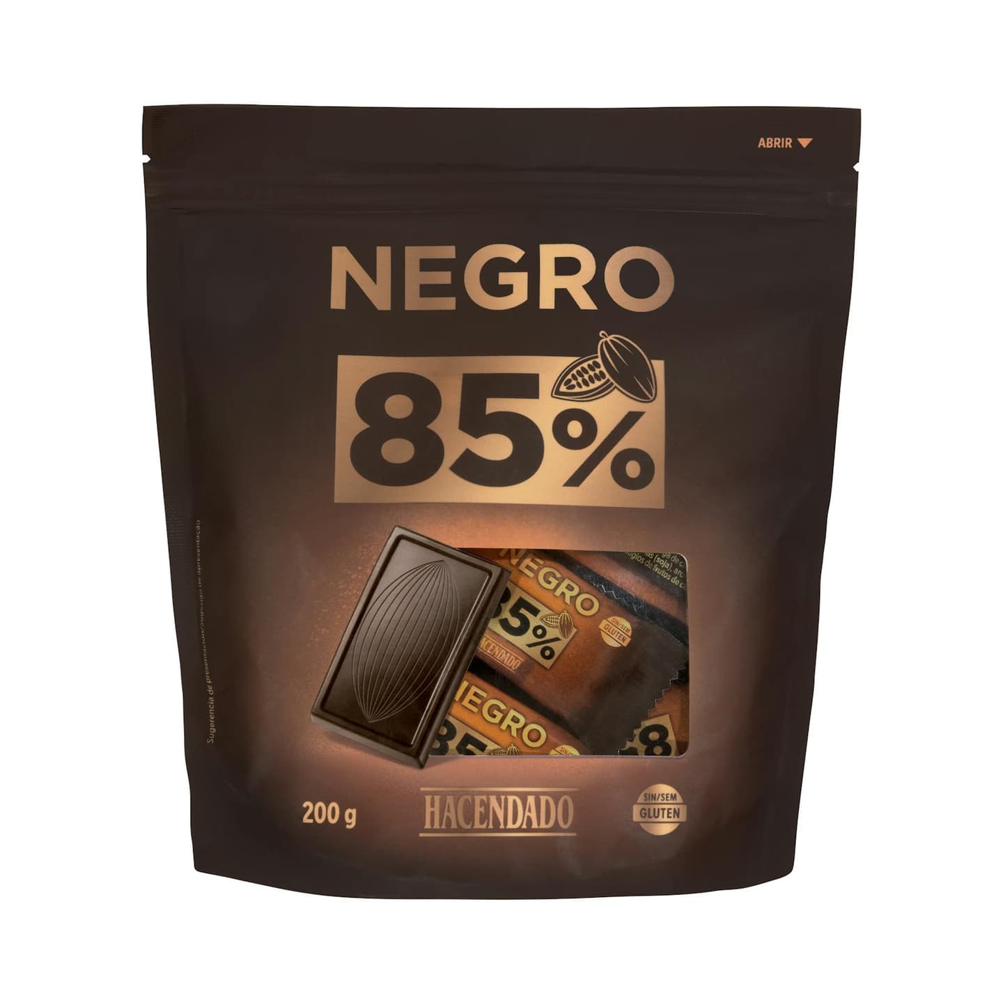 Chocolat noir 85 % cacao en portions Hacendado